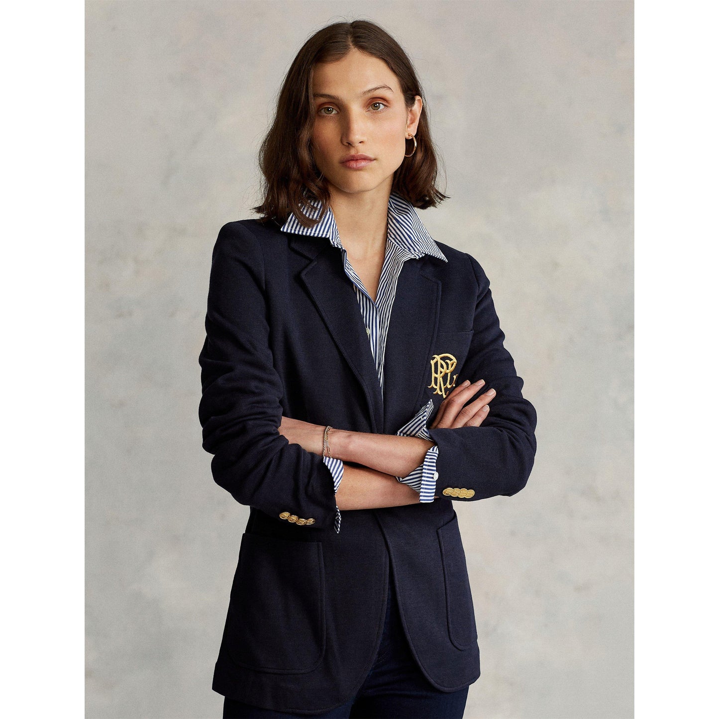 Polo Ralph Lauren Women's Cotton Long Sleeve Single Breasted Blazer