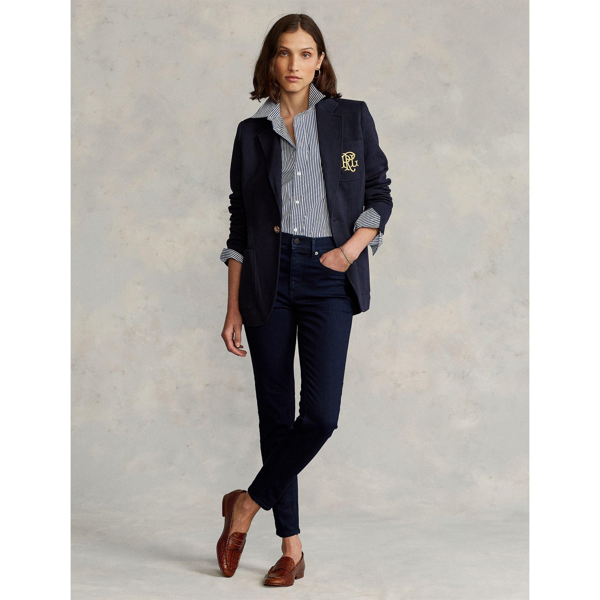 Polo Ralph Lauren Women's Cotton Long Sleeve Single Breasted Blazer