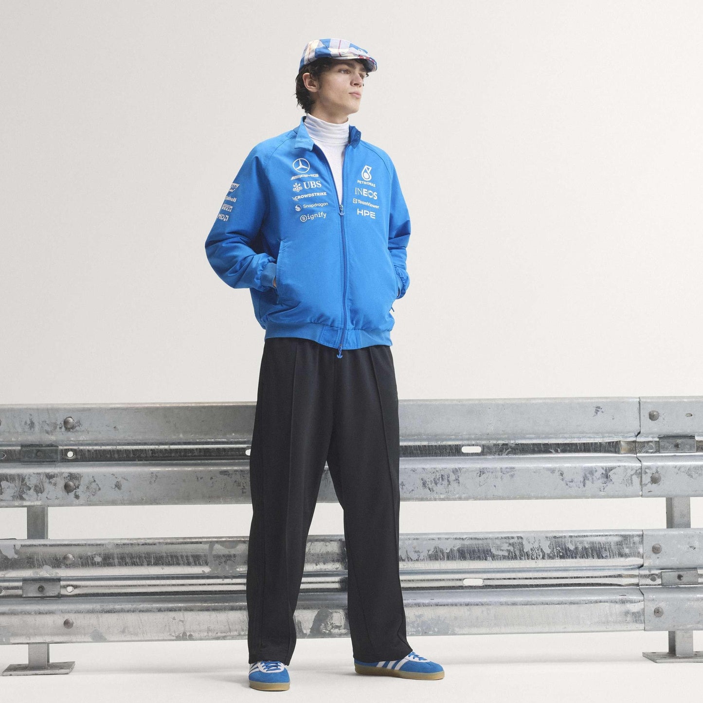adidas Originals x Mercedes AMG Petronas Formula 1 Team Blue Wonder Driver Harrington Jacket