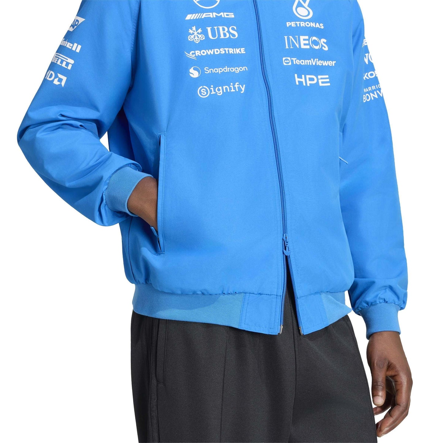 adidas Originals x Mercedes AMG Petronas Formula 1 Team Blue Wonder Driver Harrington Jacket