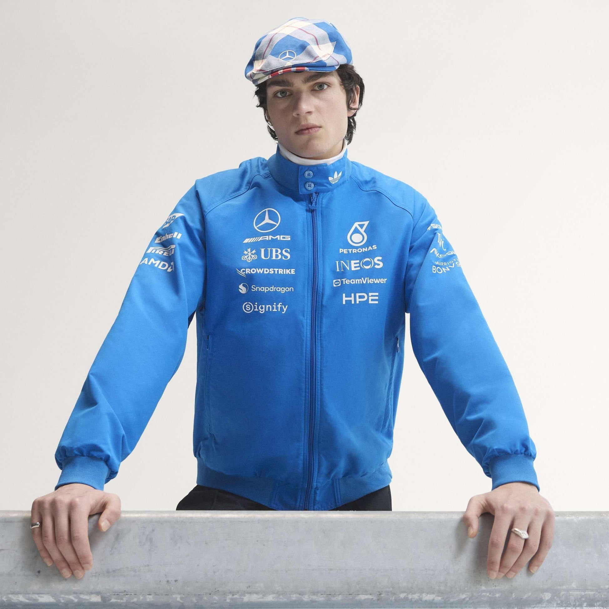 adidas Originals x Mercedes AMG Petronas Formula 1 Team Blue Wonder Driver Harrington Jacket