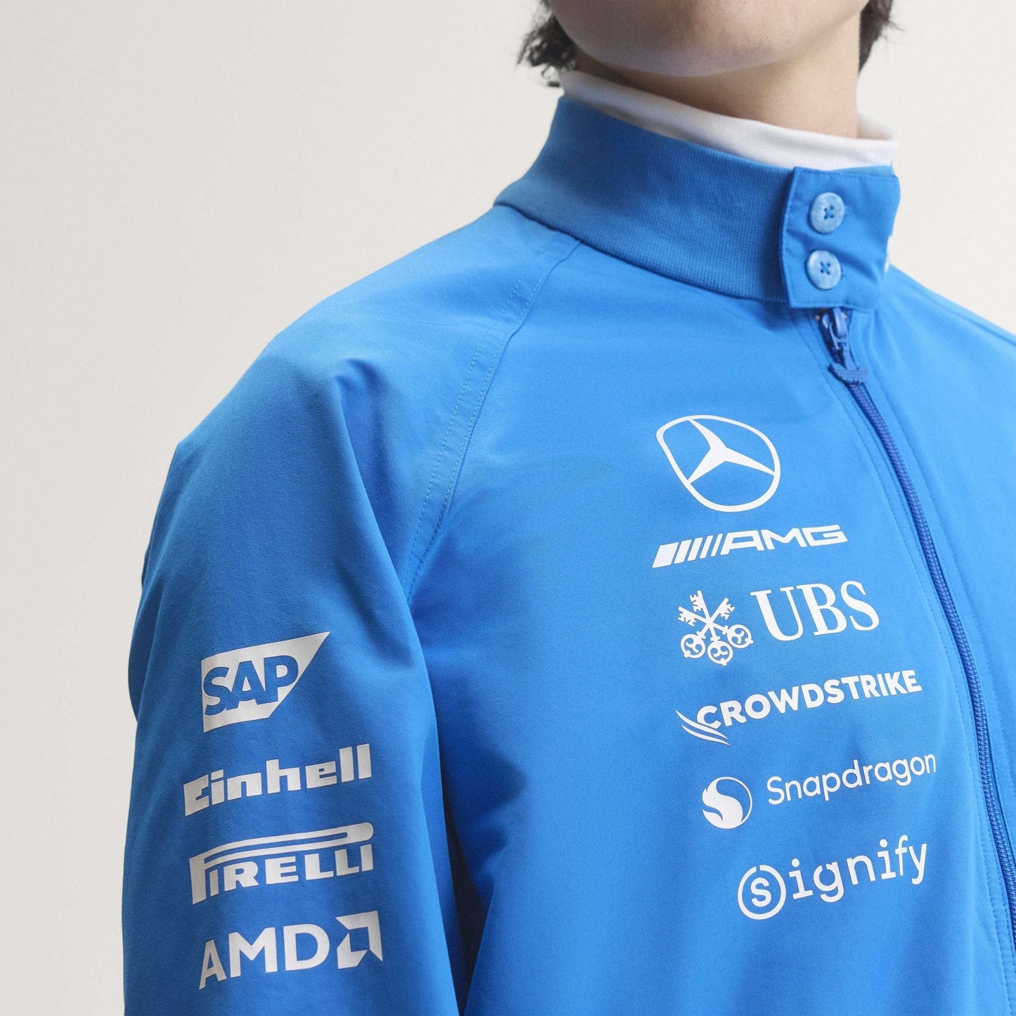 adidas Originals x Mercedes AMG Petronas Formula 1 Team Blue Wonder Driver Harrington Jacket