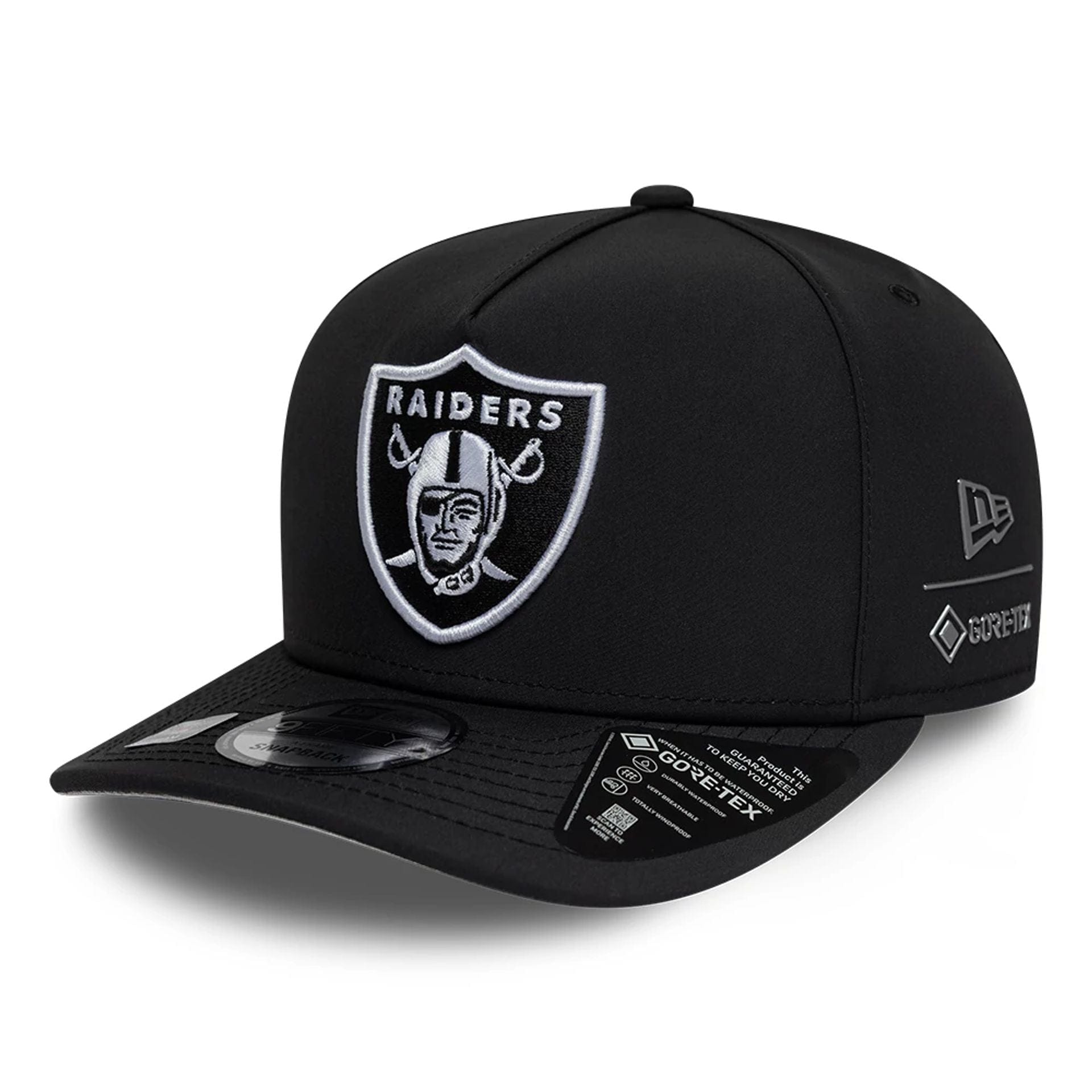 Las Vegas Raiders NFL Gore-Tex Black 9FIFTY A-Frame Snapback Adjustable Cap