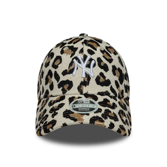 New York Yankees Womens MLB Leopard Midi Light Beige 9FORTY Cap