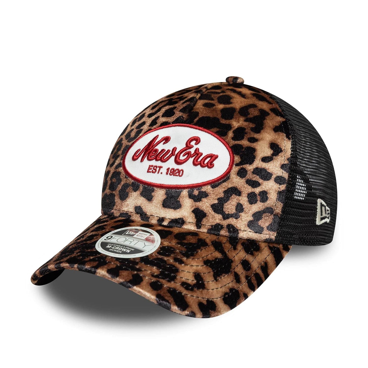 Womens New Era Leopard Light Beige 9FORTY M-Crown A-Frame Trucker Cap