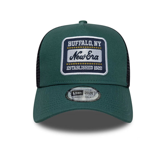 New Era Patch Dark Green 9FORTY A-Frame Trucker Cap