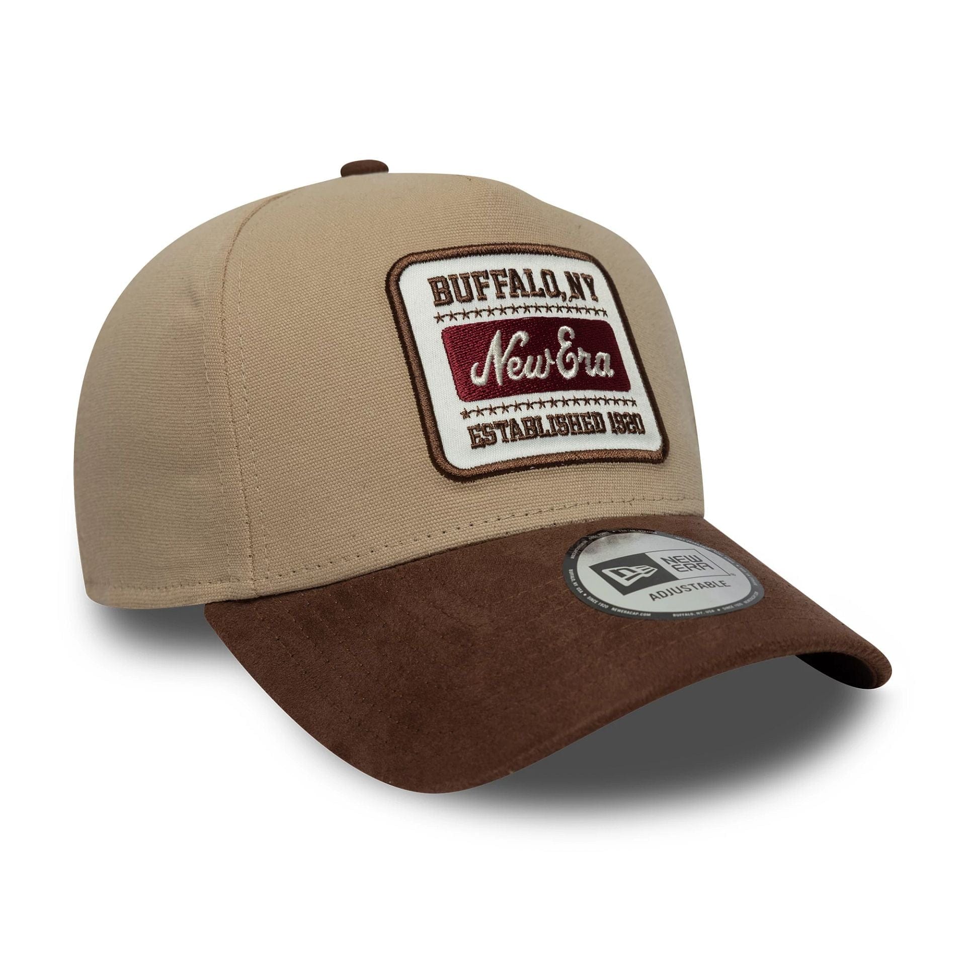 New Era Patch Suede Light Beige 9FORTY E-Frame Cap