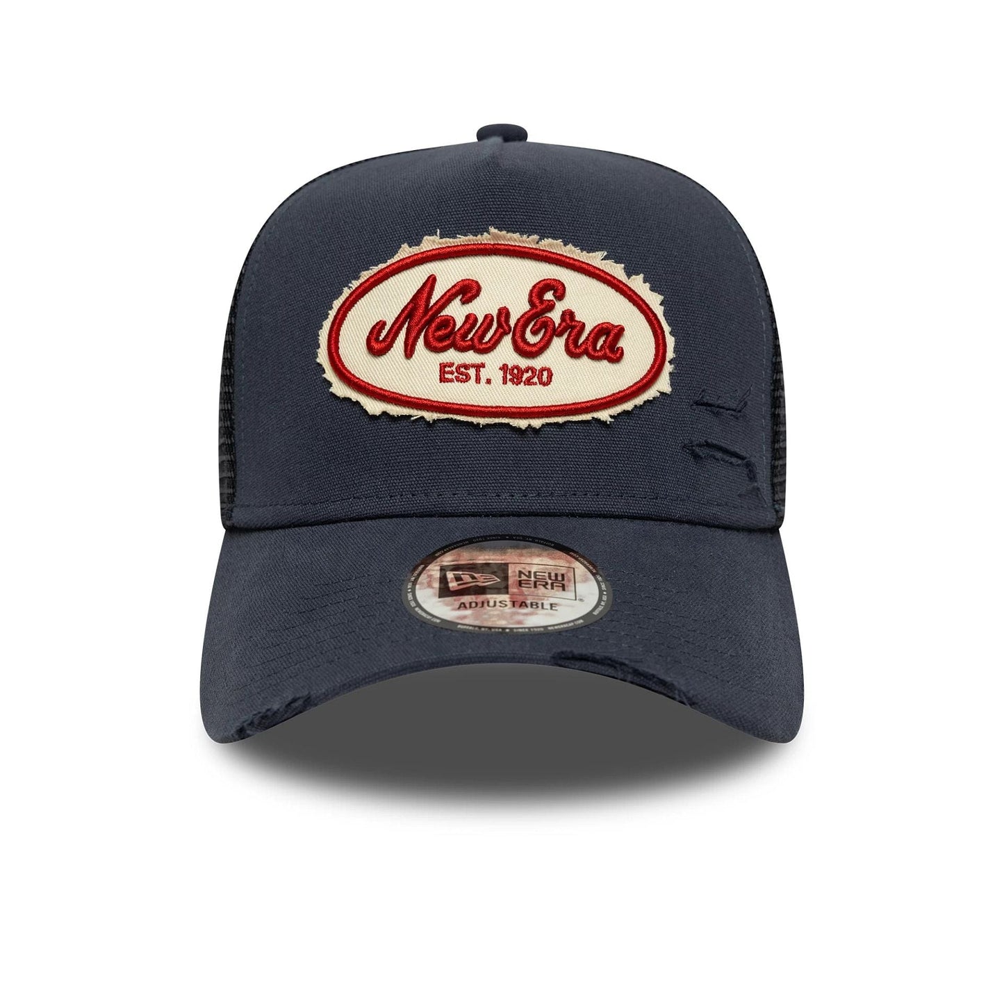 New Era Canvas Distressed Navy 9FORTY A-Frame Trucker Cap