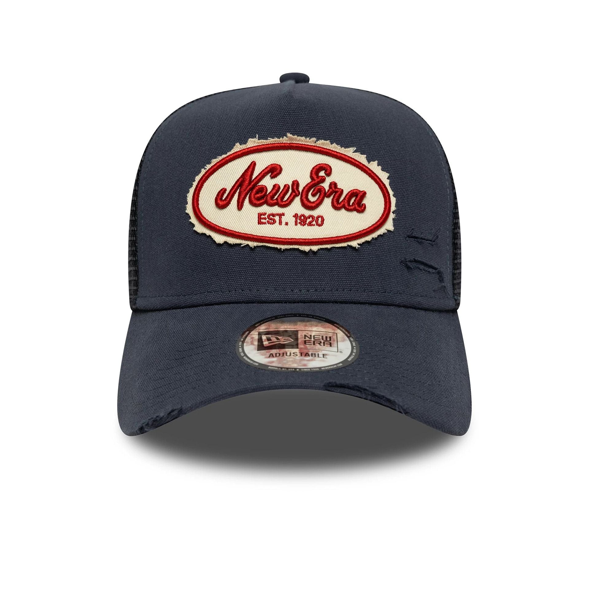 New Era Canvas Distressed Navy 9FORTY A-Frame Trucker Cap