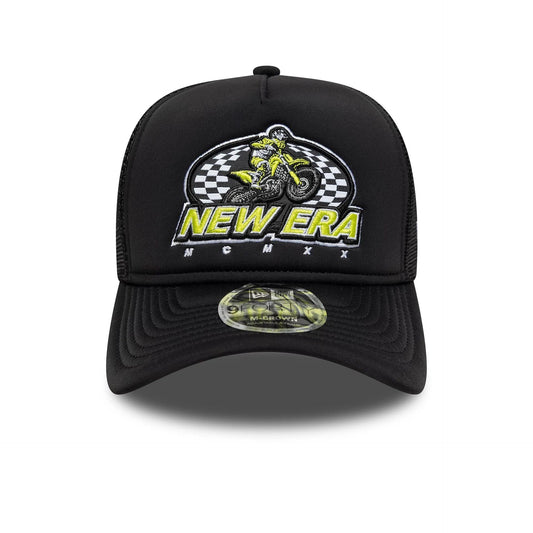 New Era Graphic Black 9FORTY M-Crown A-Frame Trucker Cap