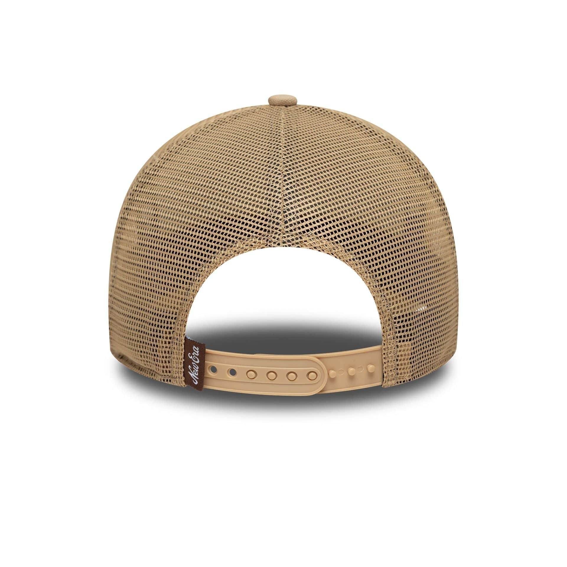 New Era Canvas Distressed Light Beige 9FORTY A-Frame Trucker Cap