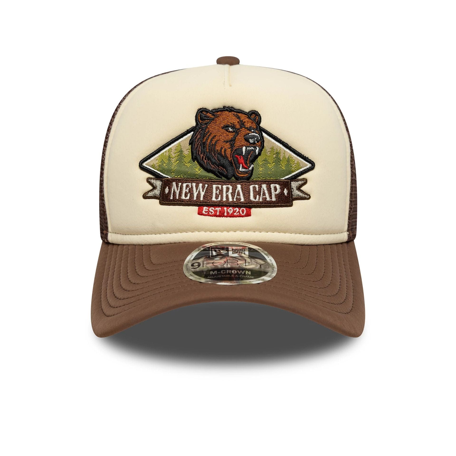 New Era Graphic Light Beige 9FORTY M-Crown A-Frame Trucker Cap