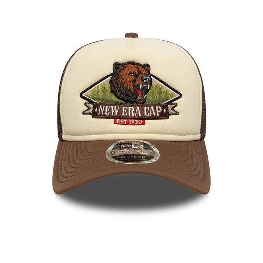 New Era Graphic Light Beige 9FORTY M-Crown A-Frame Trucker Cap