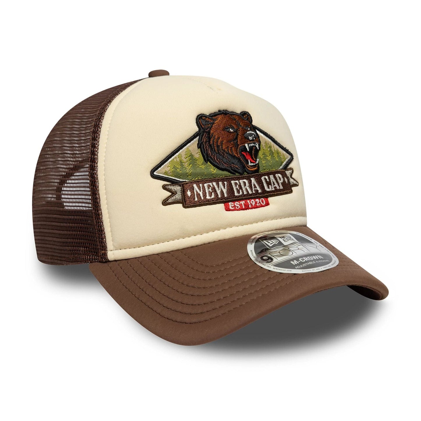 New Era Graphic Light Beige 9FORTY M-Crown A-Frame Trucker Cap