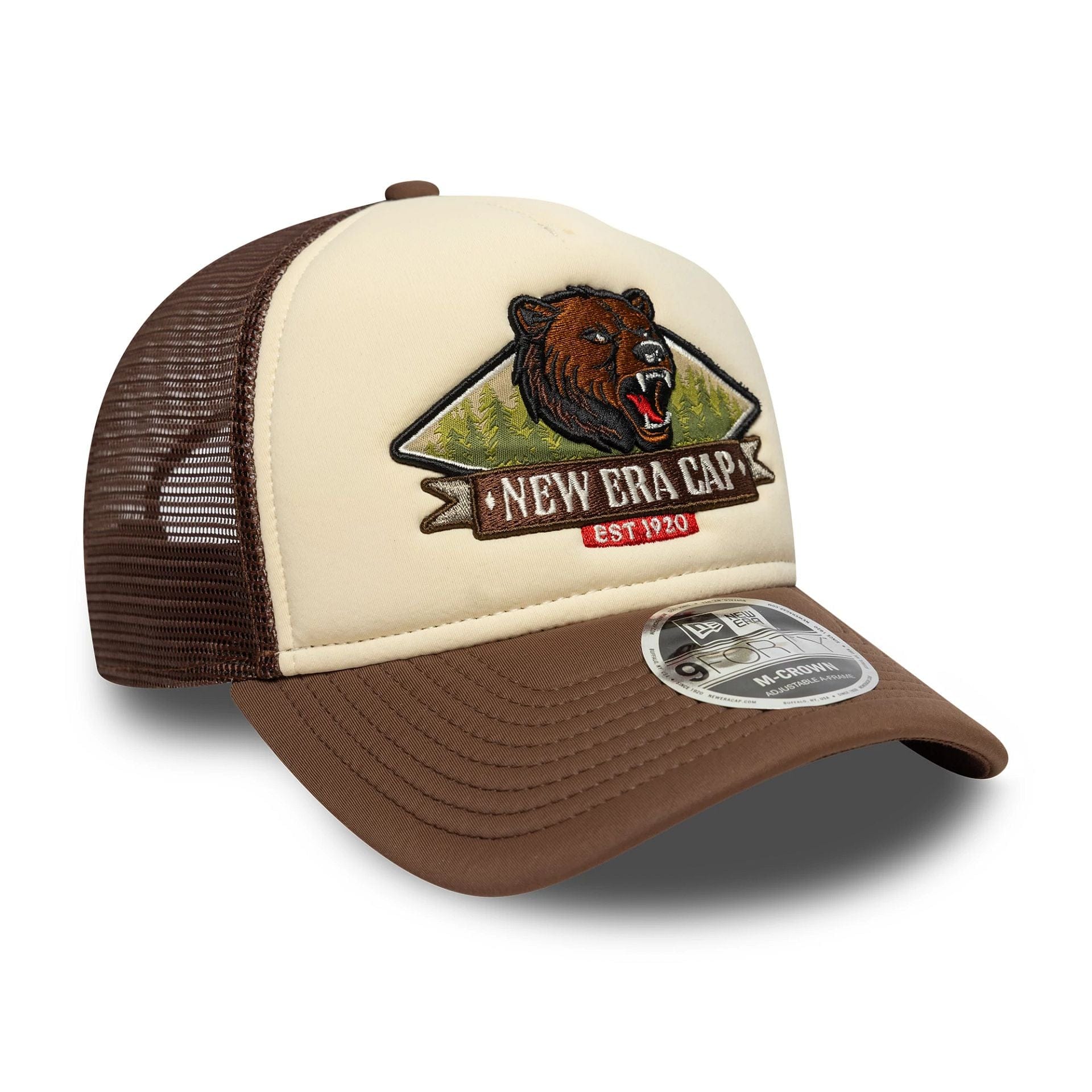 New Era Graphic Light Beige 9FORTY M-Crown A-Frame Trucker Cap