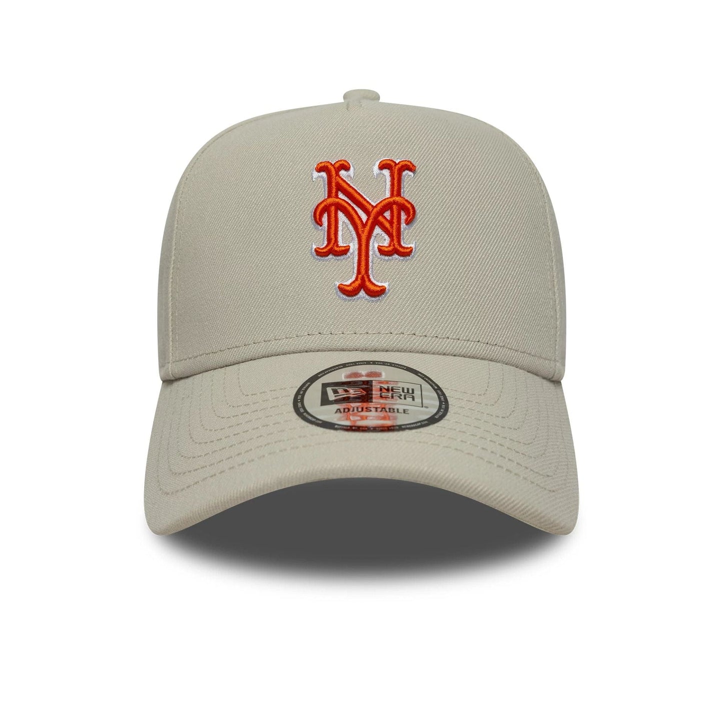 New York Mets MLB Outline Script Light Beige 9FORTY E-Frame Cap