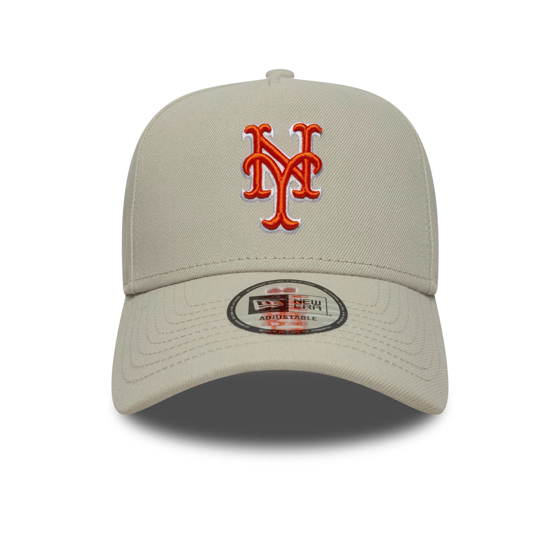 New York Mets MLB Outline Script Light Beige 9FORTY E-Frame Cap