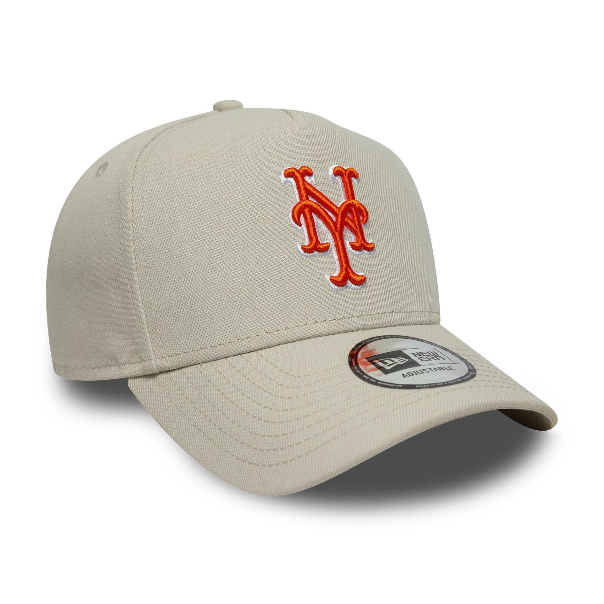 New York Mets MLB Outline Script Light Beige 9FORTY E-Frame Cap