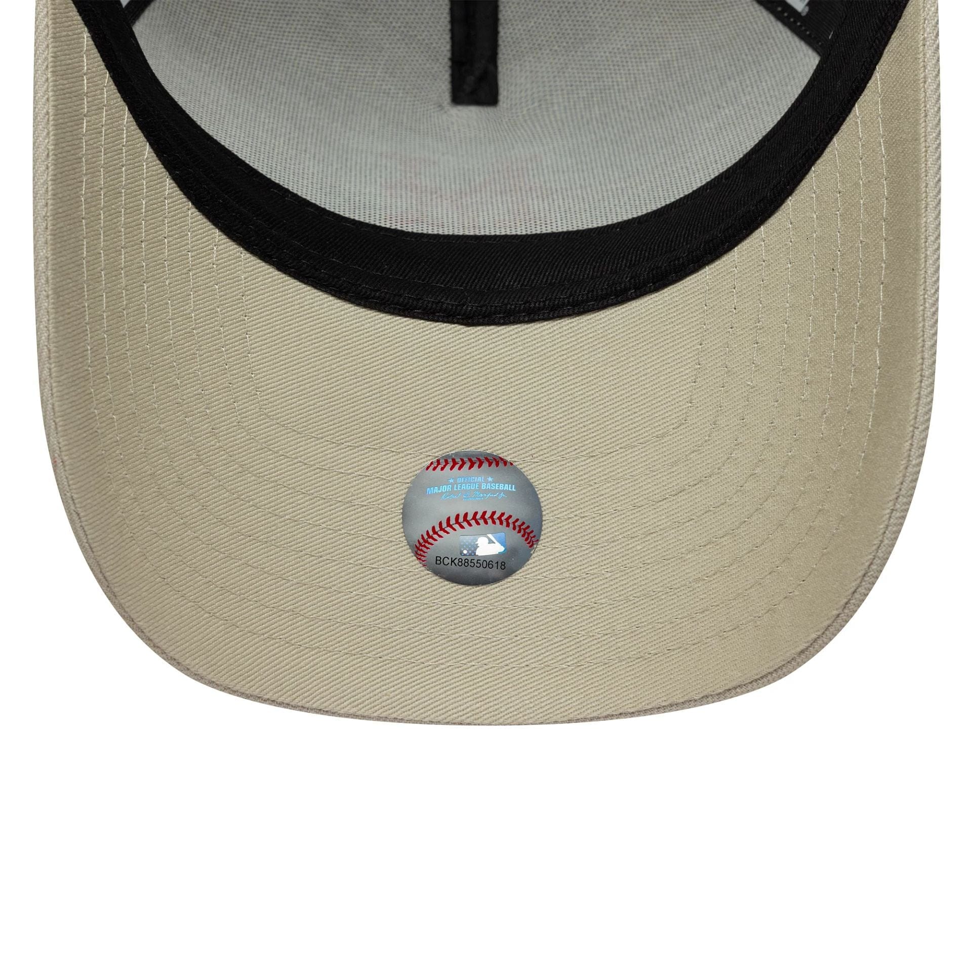 New York Mets MLB Outline Script Light Beige 9FORTY E-Frame Cap