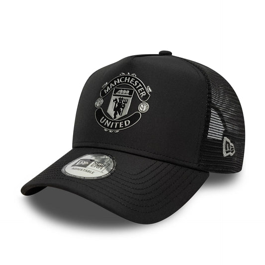 Manchester United FC Reflective Black 9FORTY A-Frame Trucker Cap