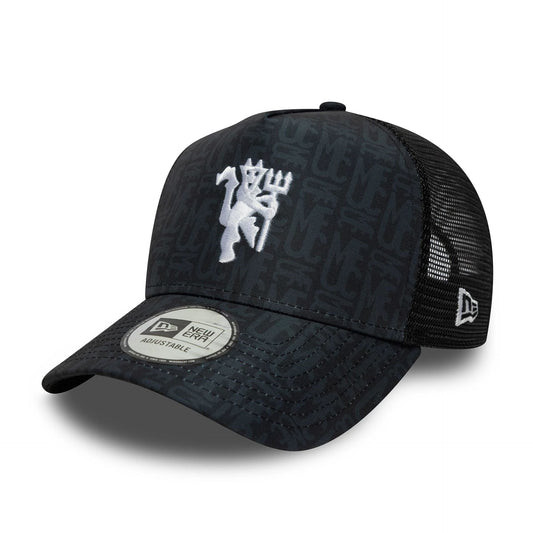 Manchester United FC All Over Print Black 9FORTY A-Frame Trucker Cap