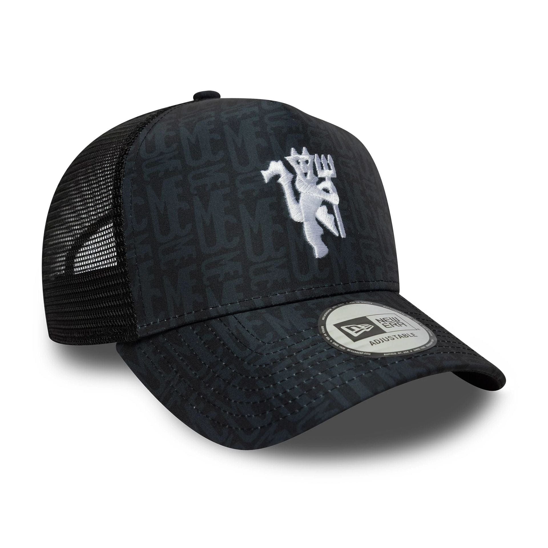 Manchester United FC All Over Print Black 9FORTY A-Frame Trucker Cap