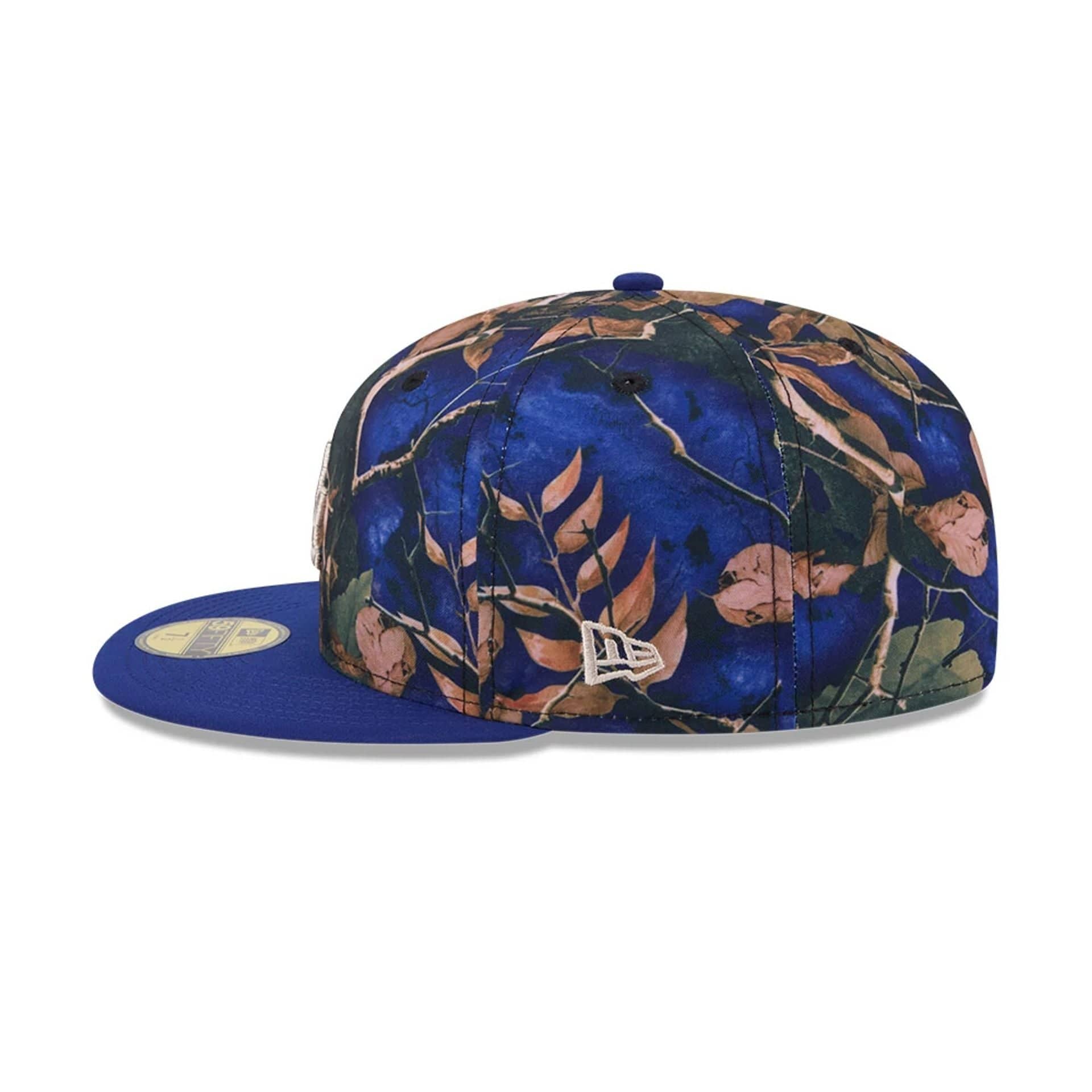 LA Dodgers MLB Leaves Dark Blue 59FIFTY Fitted Cap