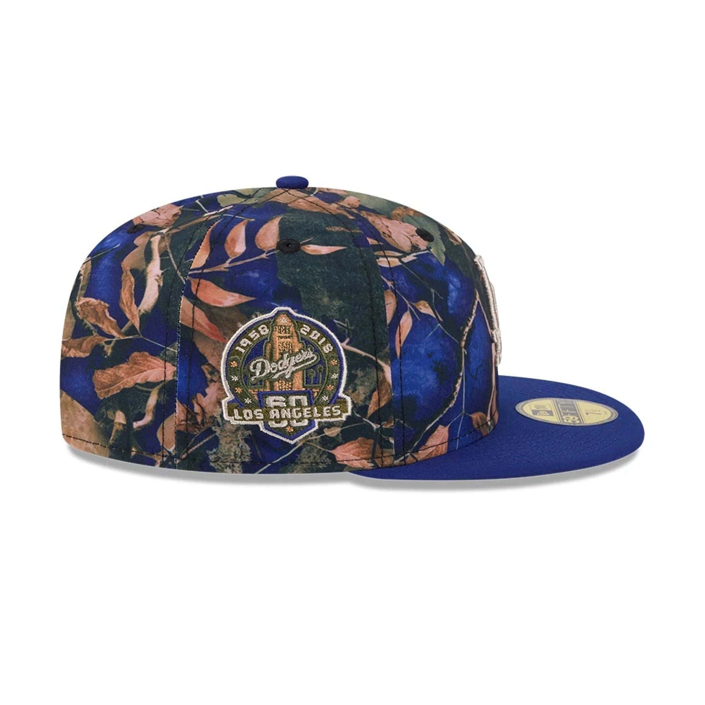 LA Dodgers MLB Leaves Dark Blue 59FIFTY Fitted Cap