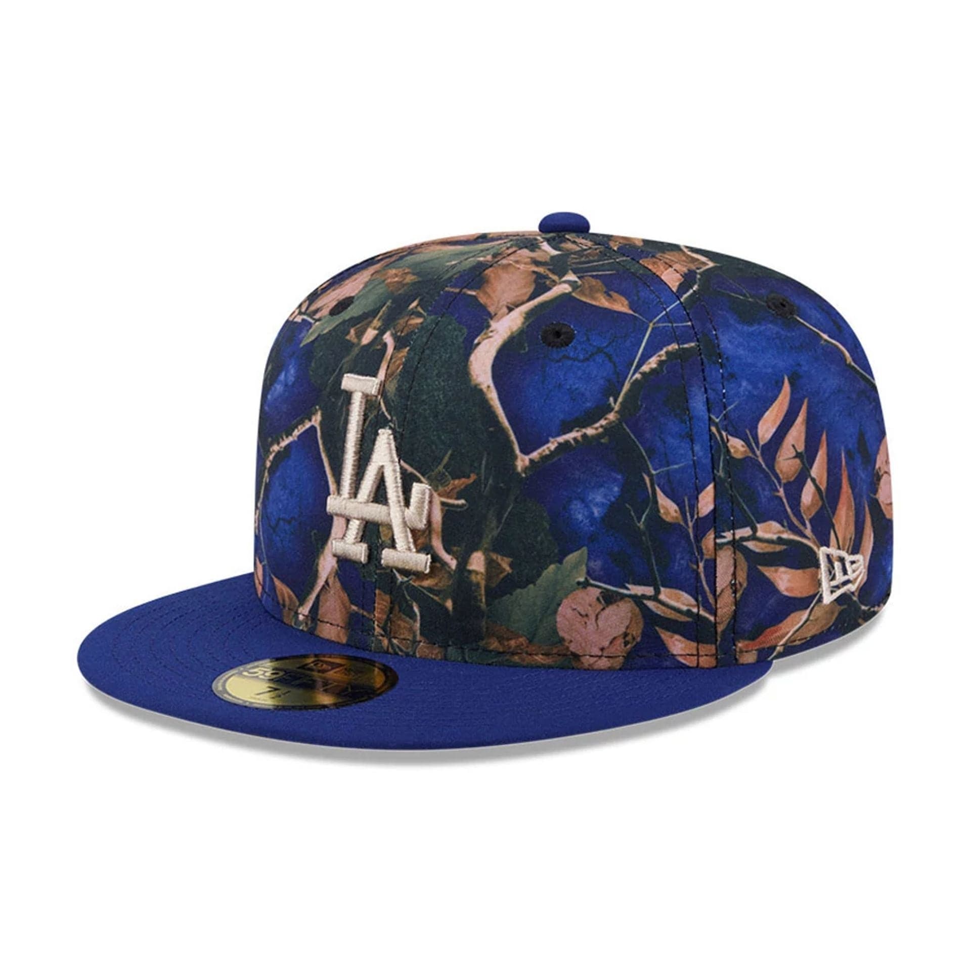 LA Dodgers MLB Leaves Dark Blue 59FIFTY Fitted Cap
