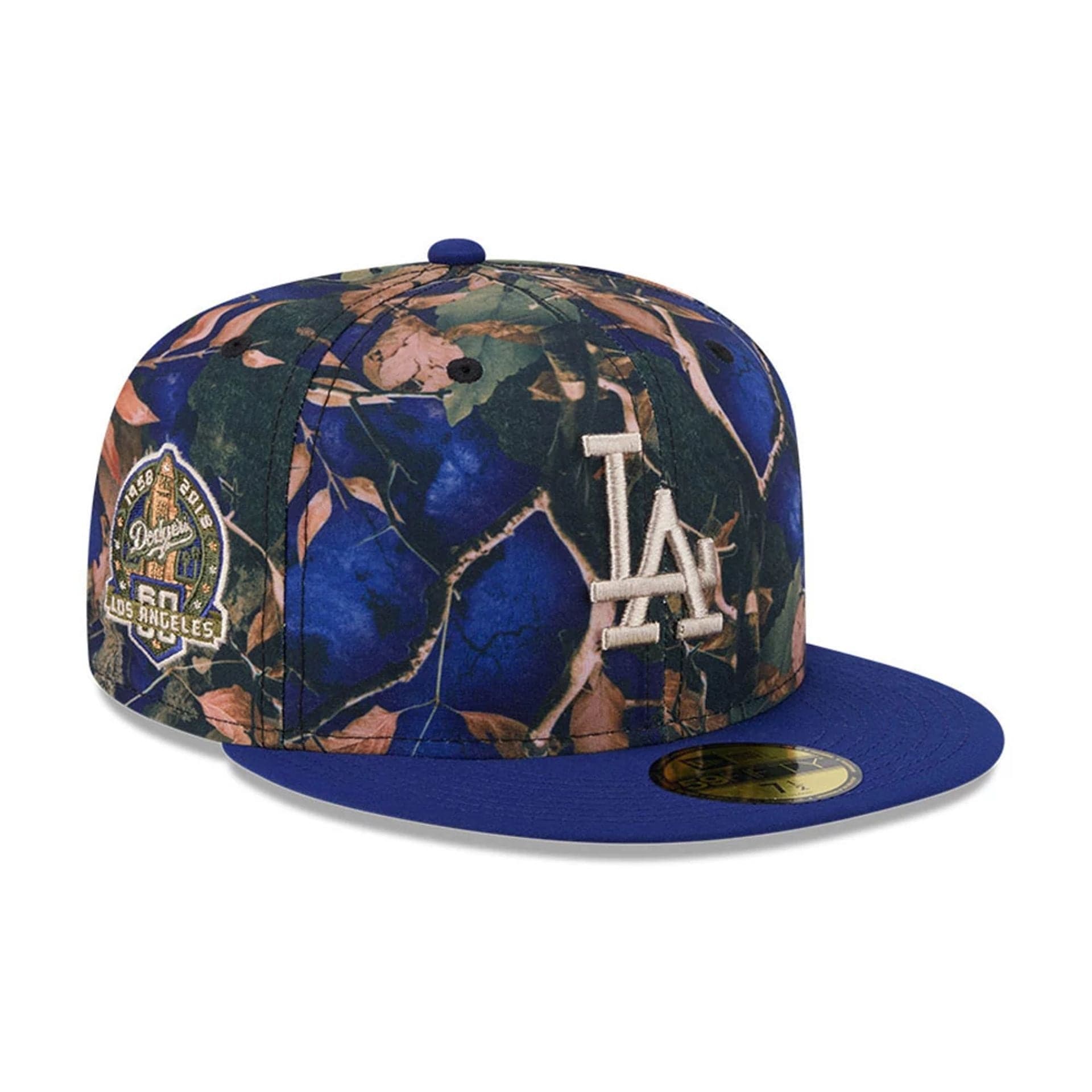 LA Dodgers MLB Leaves Dark Blue 59FIFTY Fitted Cap