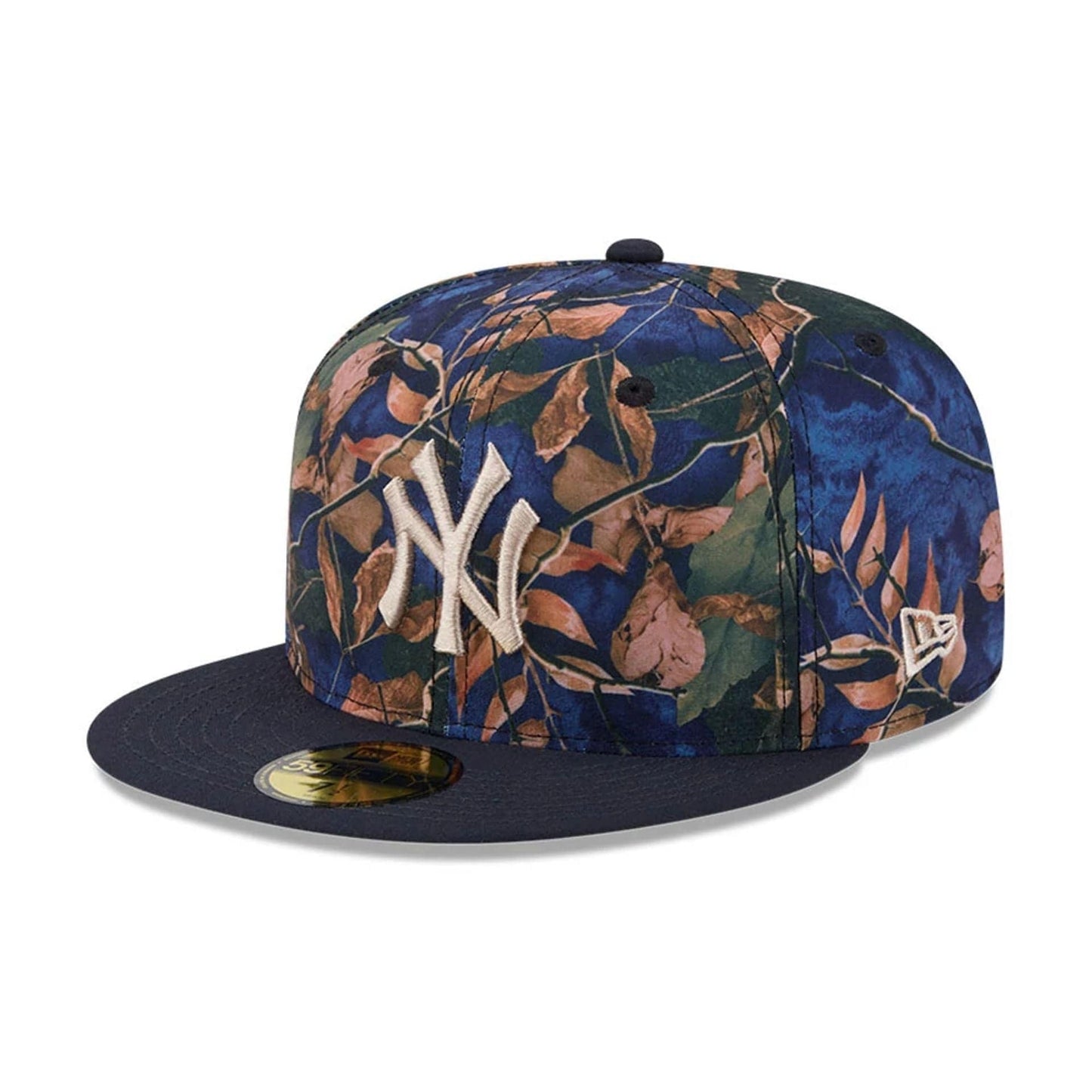 New York Yankees MLB Leaves Navy 59FIFTY Fitted Cap
