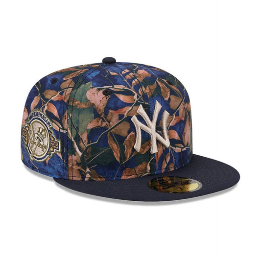 New York Yankees MLB Leaves Navy 59FIFTY Fitted Cap