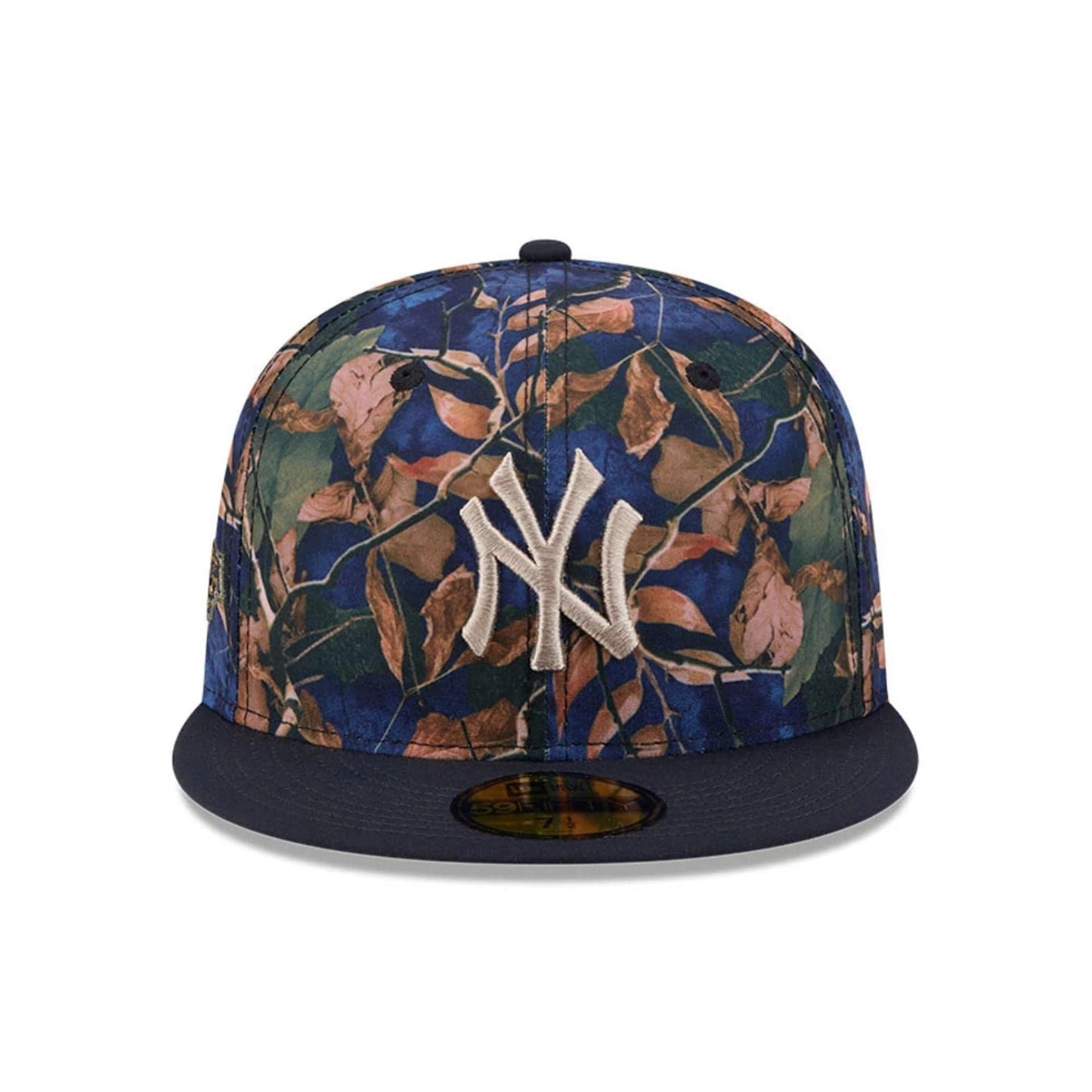 New York Yankees MLB Leaves Navy 59FIFTY Fitted Cap