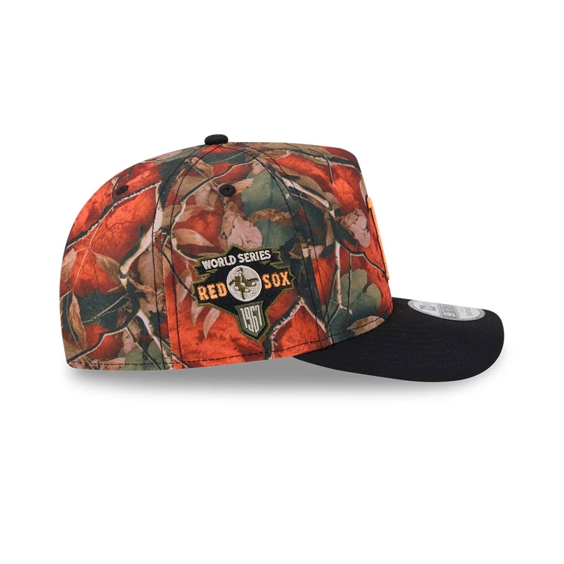 Boston Red Sox MLB Leaves Bright Orange 9FIFTY A-Frame Snapback Cap