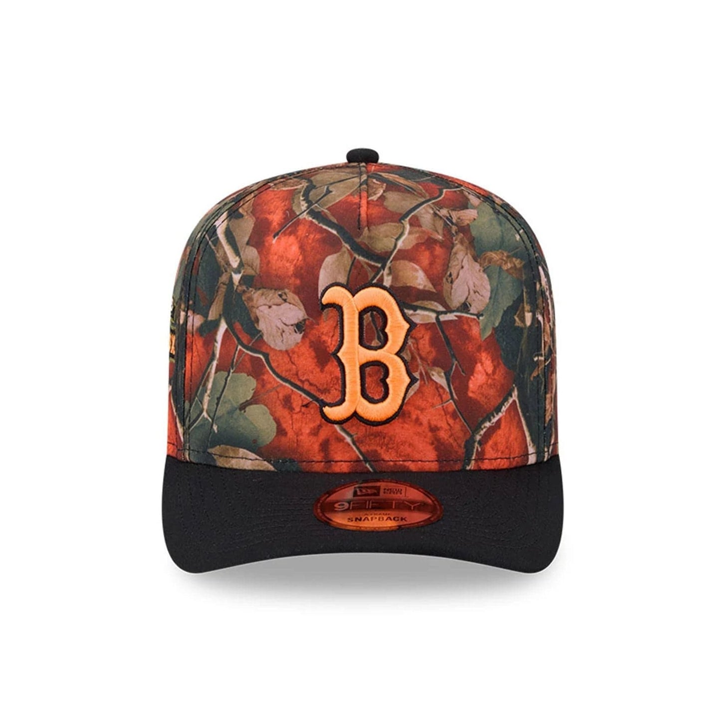 Boston Red Sox MLB Leaves Bright Orange 9FIFTY A-Frame Snapback Cap