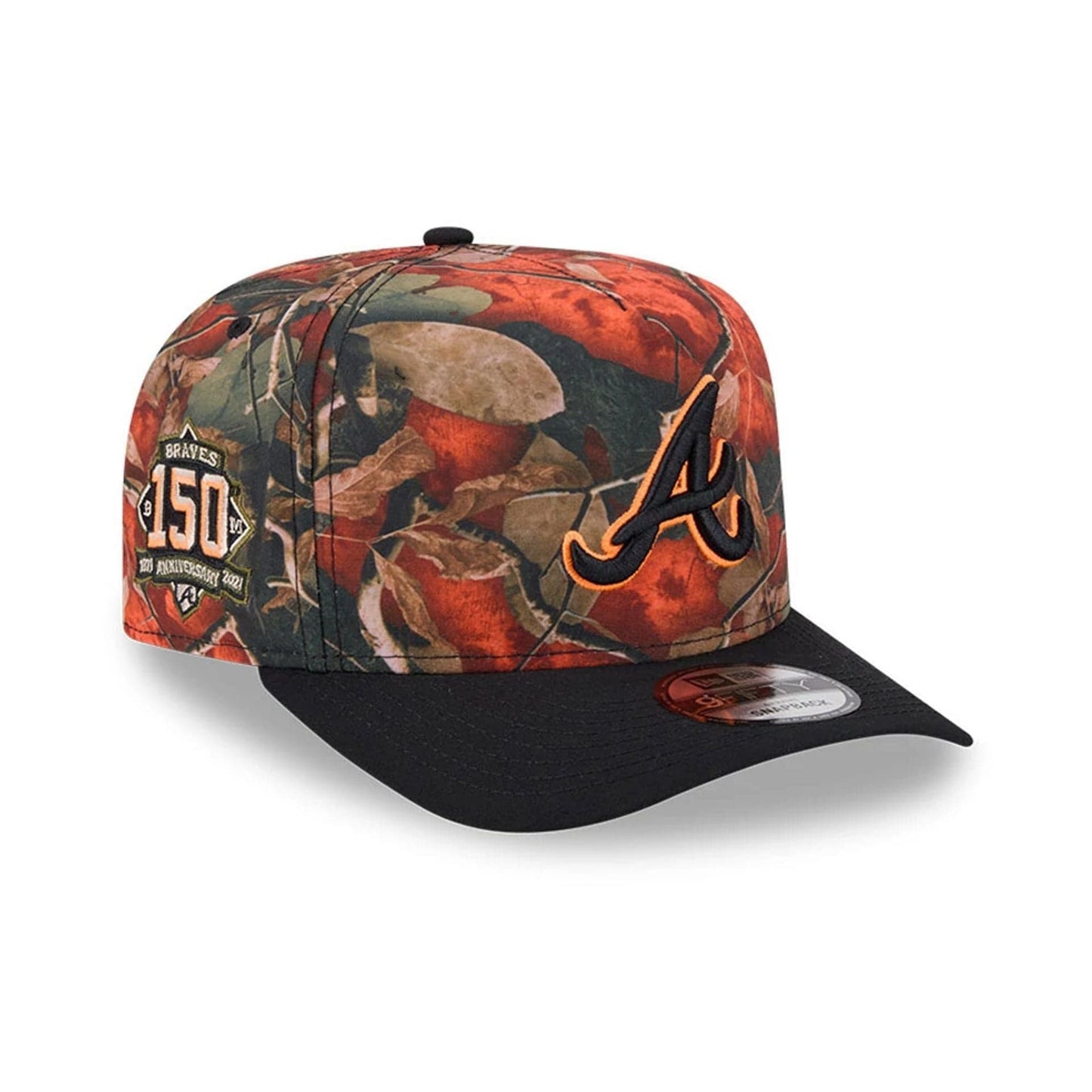 Atlanta Braves MLB Leaves Bright Orange 9FIFTY A-Frame Snapback Cap