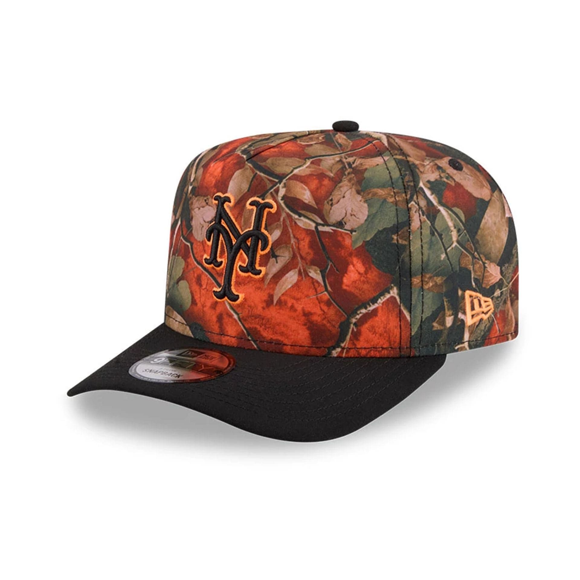 New York Mets MLB Leaves Bright Orange 9FIFTY A-Frame Snapback Cap