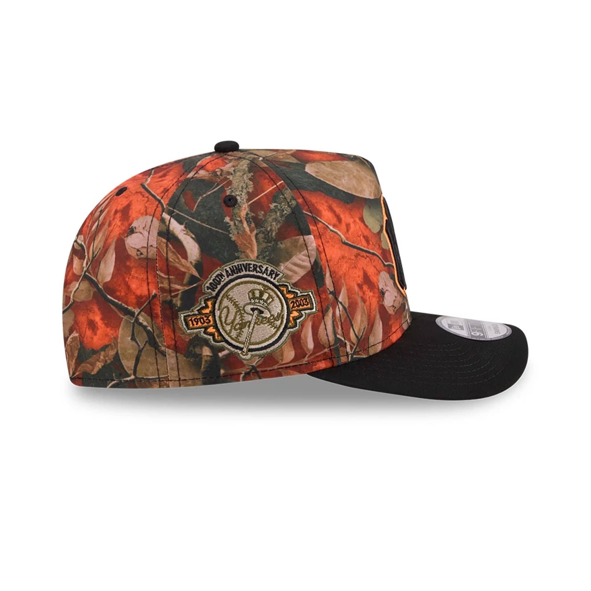 New York Yankees MLB Leaves Bright Orange 9FIFTY A-Frame Snapback Cap