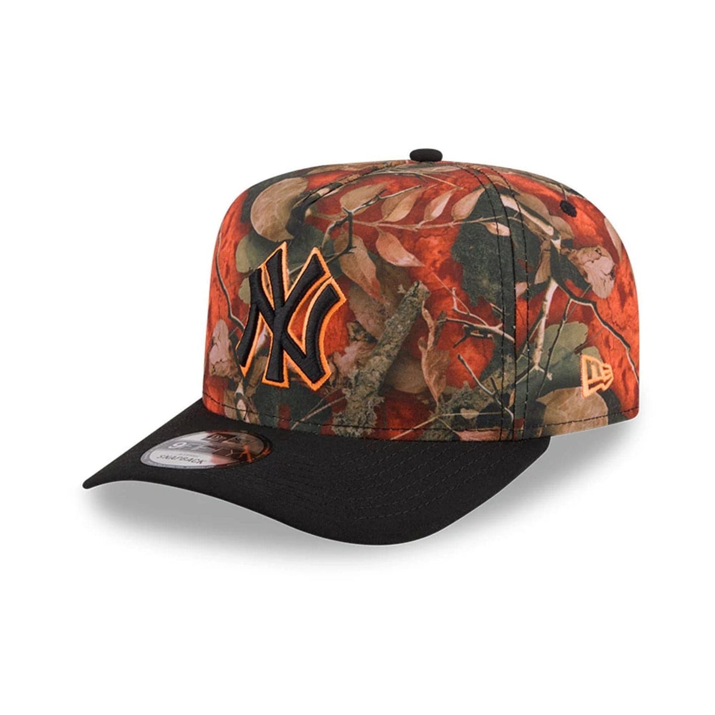 New York Yankees MLB Leaves Bright Orange 9FIFTY A-Frame Snapback Cap
