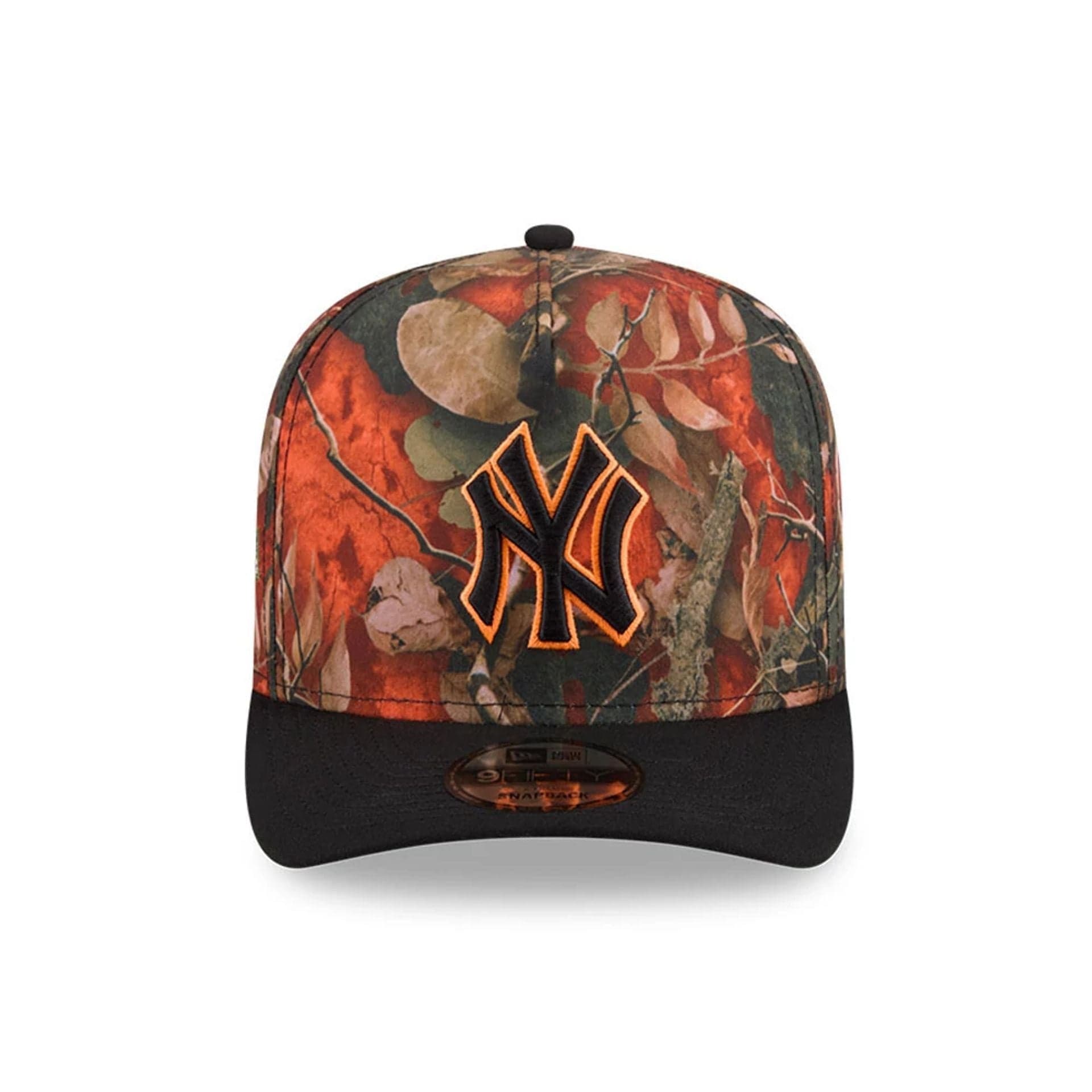 New York Yankees MLB Leaves Bright Orange 9FIFTY A-Frame Snapback Cap