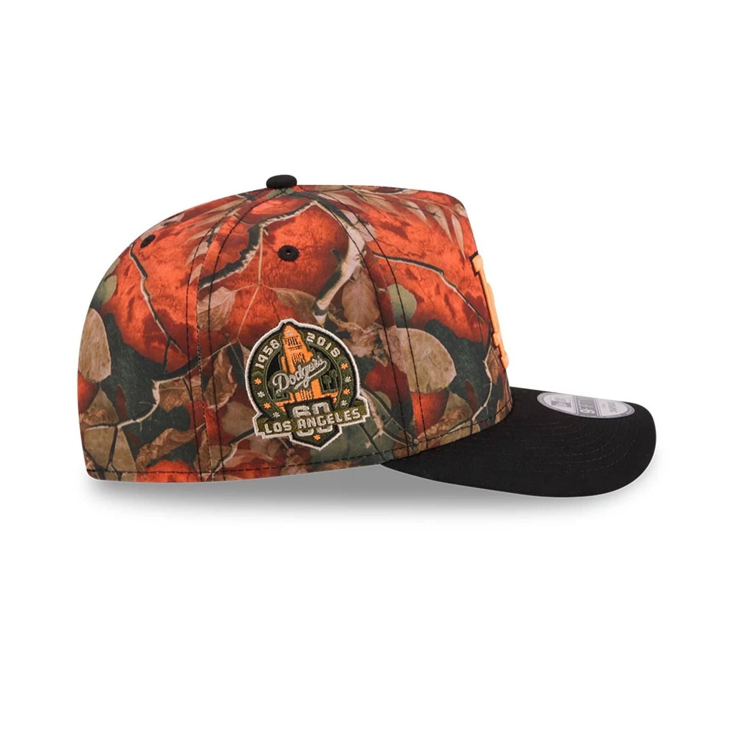 LA Dodgers MLB Leaves Bright Orange 9FIFTY A-Frame Snapback Adjustable Cap