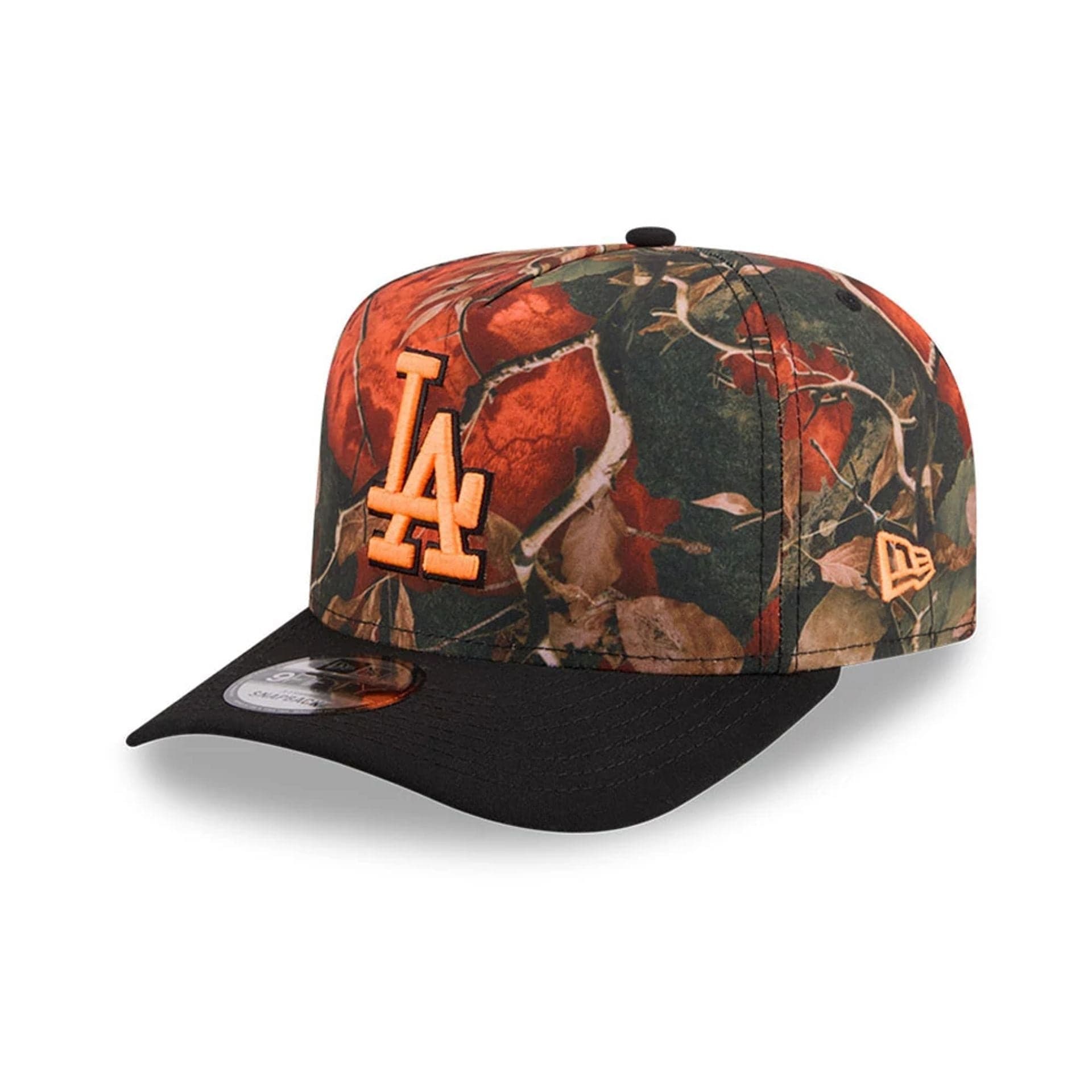 LA Dodgers MLB Leaves Bright Orange 9FIFTY A-Frame Snapback Adjustable Cap