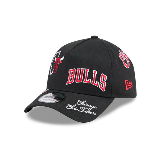 Chicago Bulls NBA All Over Black 9FORTY A-Frame Adjustable Cap