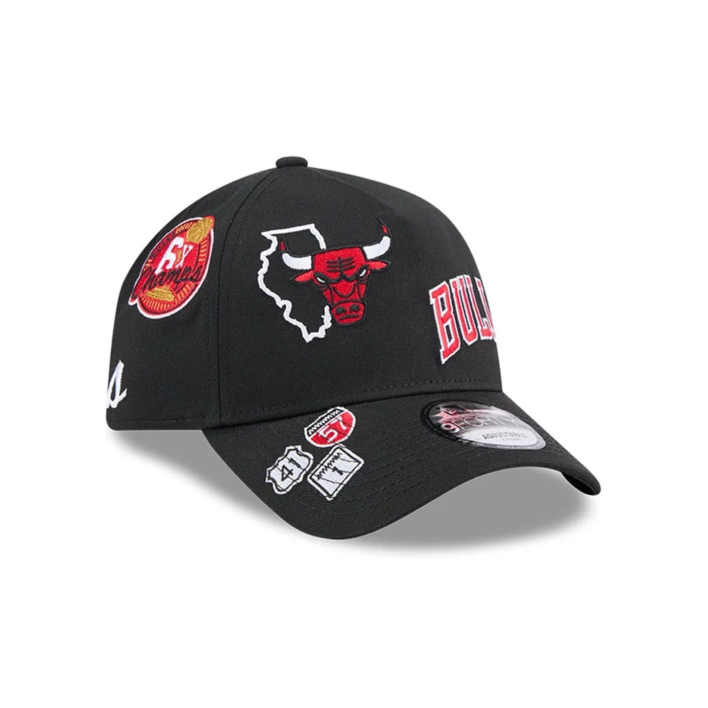 Chicago Bulls NBA All Over Black 9FORTY A-Frame Adjustable Cap