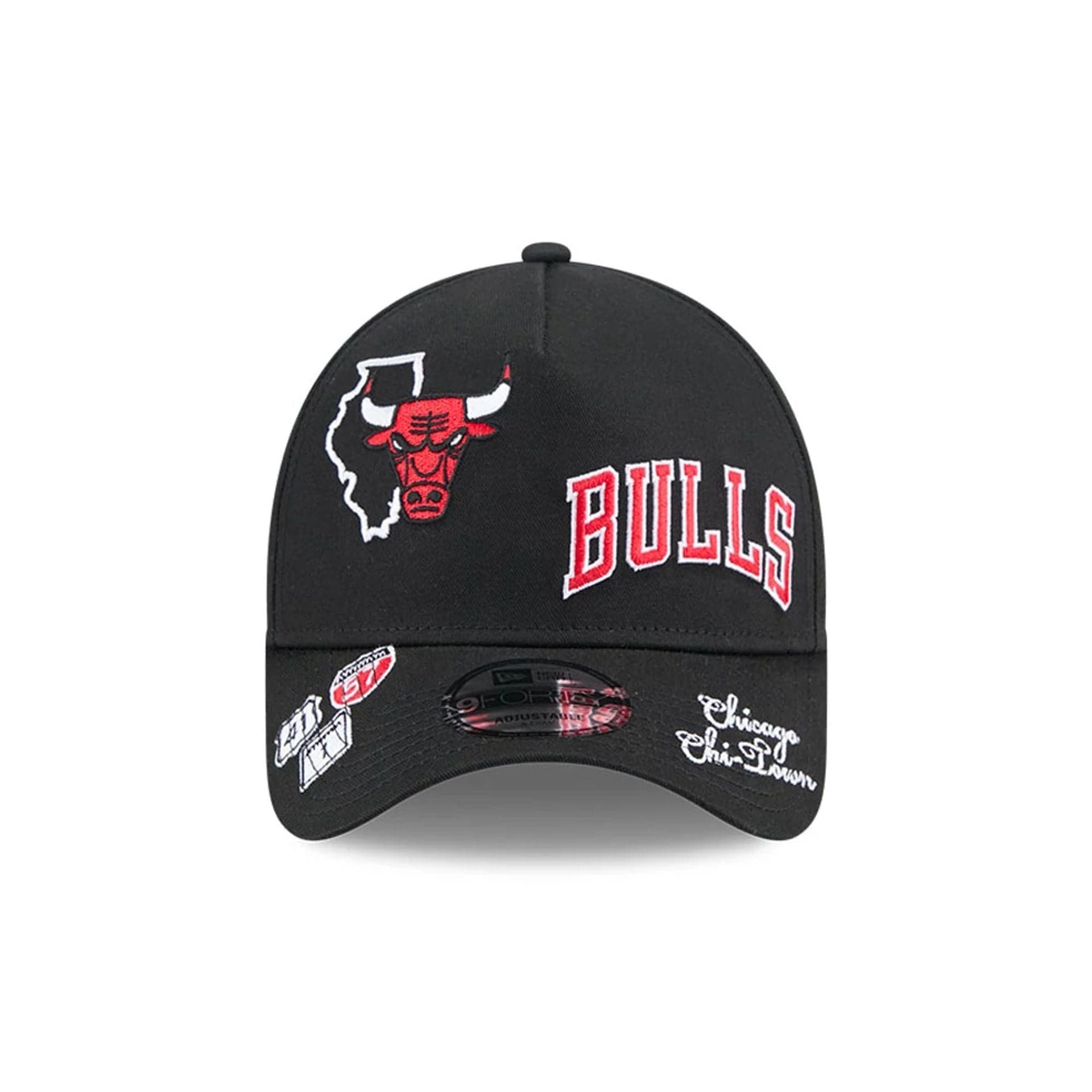 Chicago Bulls NBA All Over Black 9FORTY A-Frame Adjustable Cap