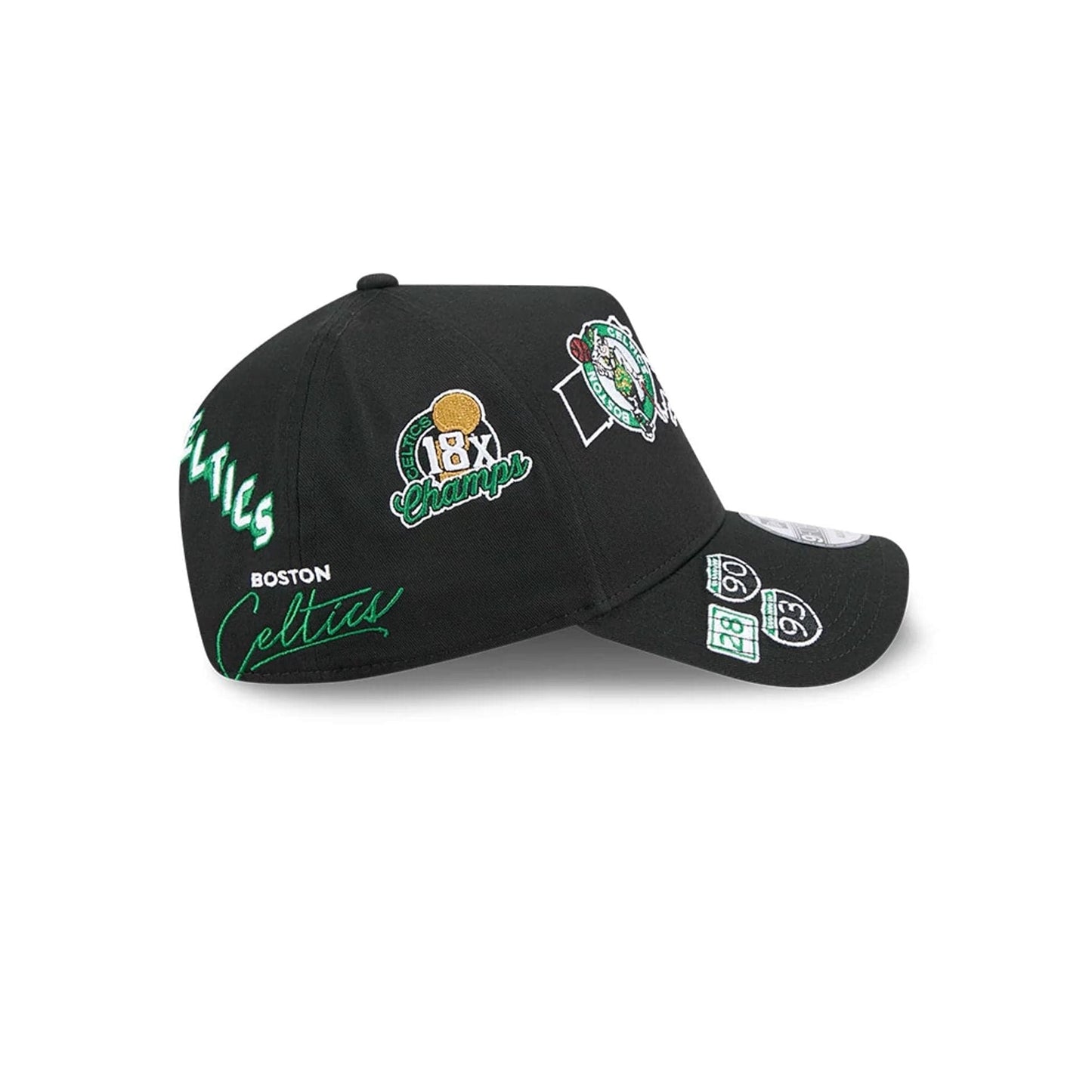 Boston Celtics NBA All Over Black 9FORTY A-Frame Adjustable Cap