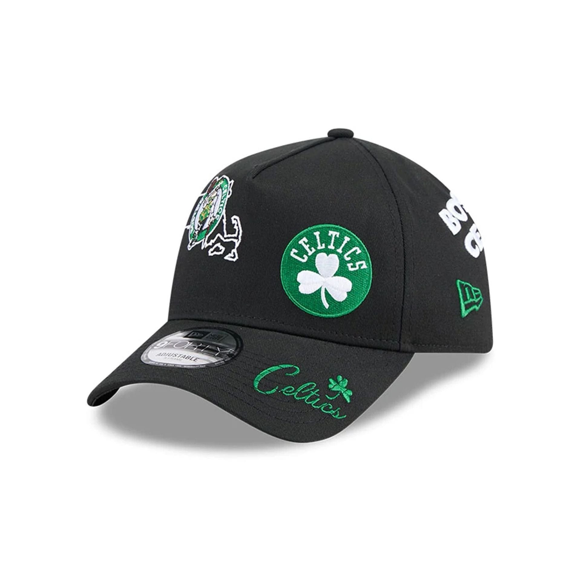 Boston Celtics NBA All Over Black 9FORTY A-Frame Adjustable Cap