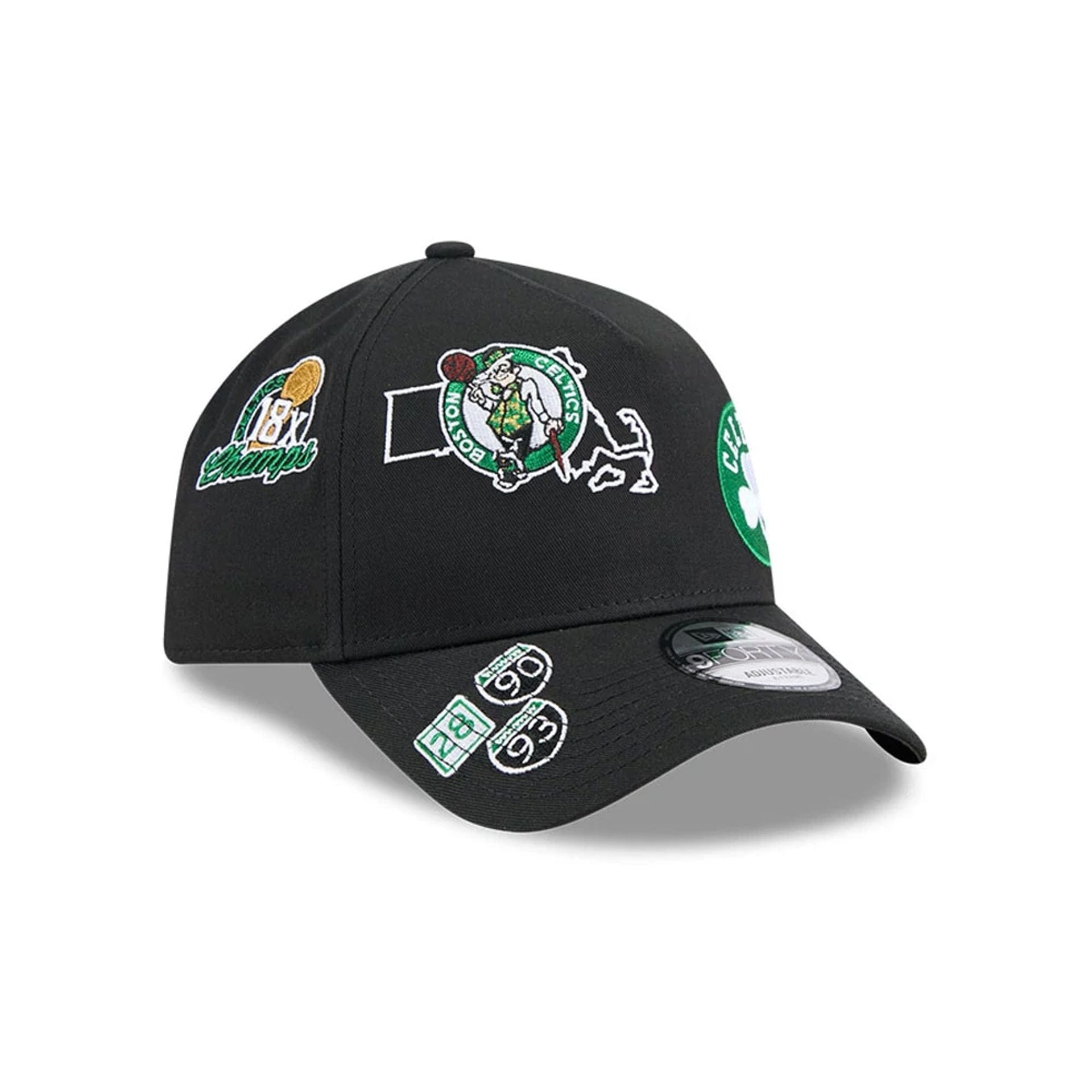 Boston Celtics NBA All Over Black 9FORTY A-Frame Adjustable Cap