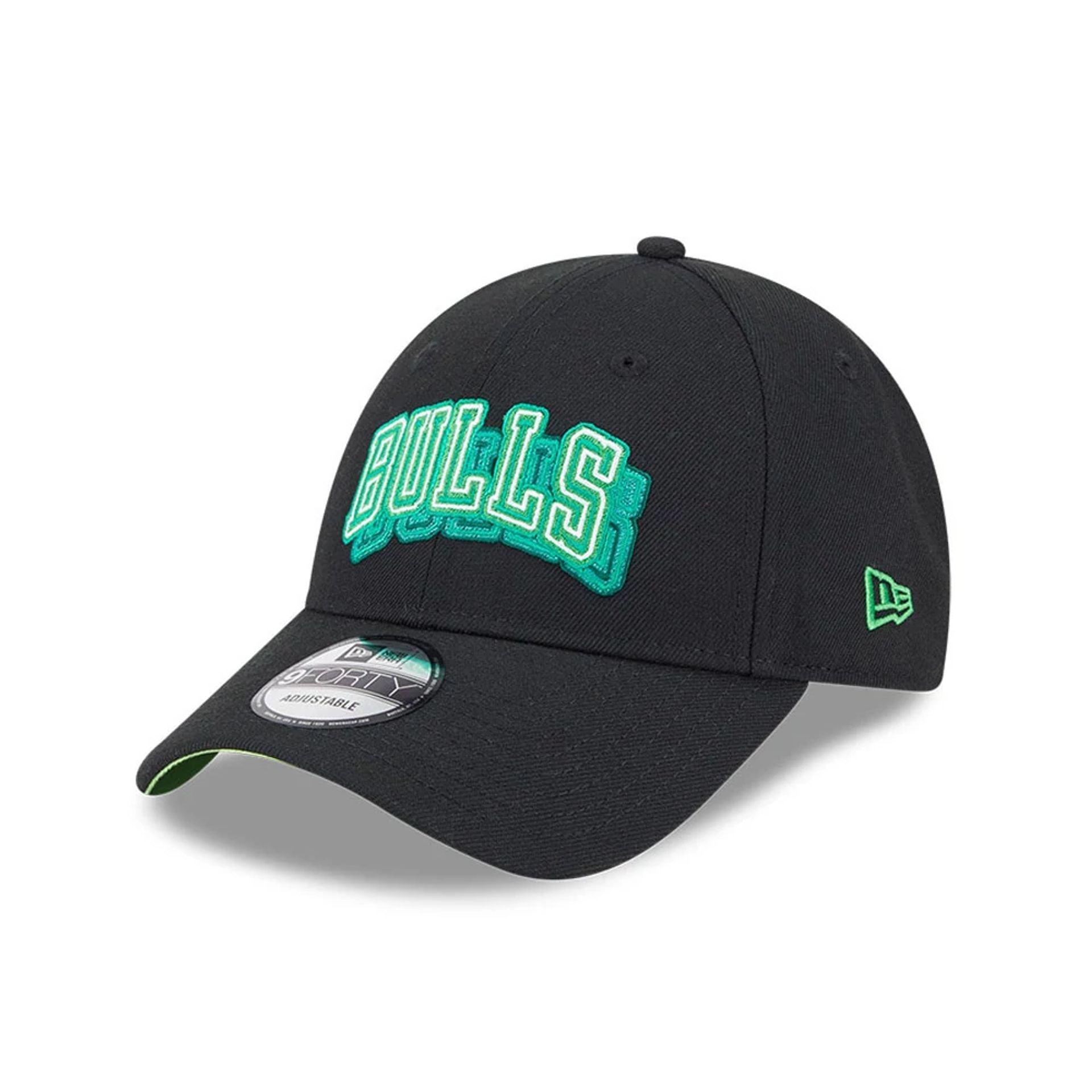 Chicago Bulls NBA Neon Black 9FORTY Adjustable Cap