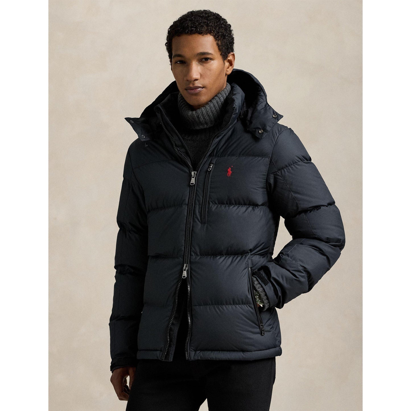 Polo Ralph Lauren Men's El Cap Water Resistant Duck Down Detachable Hood Short Puffer Jacket